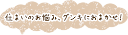 汚れのお悩み、グンキにおまかせ！